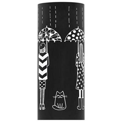 yorten Regenschirmständer Frauen-Design Metall Schirmständer mit Abnehmbaren Wasserauffangschale Stahl 18 x 48,5 cm (Durchmesser x H) Schwarz von yorten