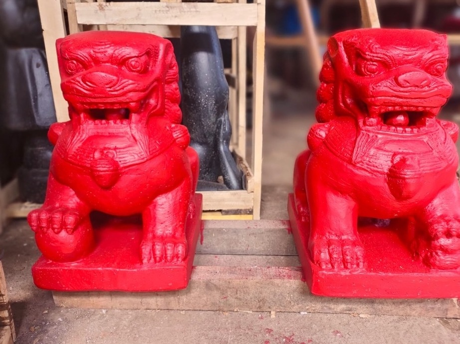 SET Skulptur Löwe Steinskulptur Tempel Wächter Stein Statue Hauswächter Feng Shui Torwächter von TARSHOPBALI