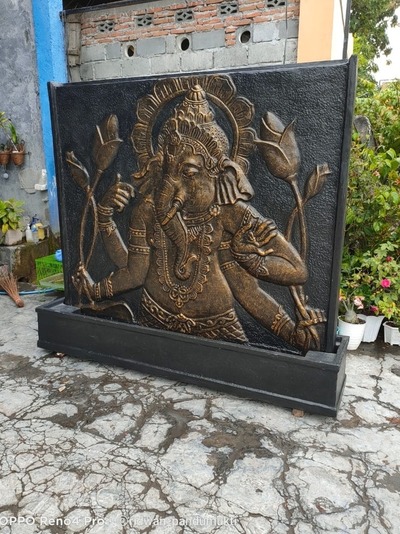 Brunnen Ganesha Buddha Wasserspiel Springbrunnen Wasserwand Wandrelief Wanddeco Wandschmuck von TARSHOPBALI