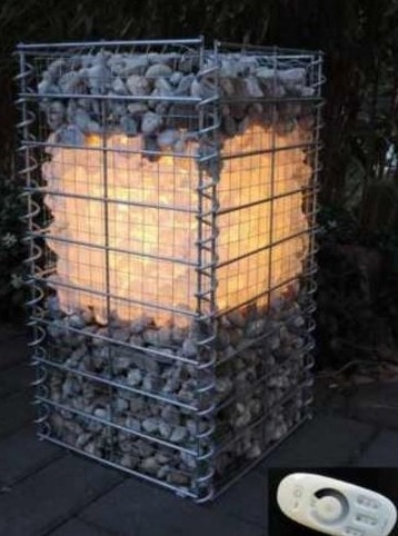 Led Licht für Gabionen dimmbar Zaun Licht LED 85cm länge 360° ww Steinmauer von Lichtidee-de
