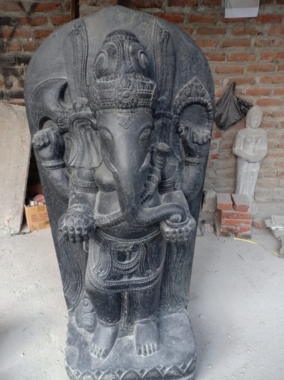 Skulptur Ganesha Buddha Figur Steinskulptur Elefantengott Stein Ganescha Statue Feng Shui Hindu Gott von TARSHOPBALI