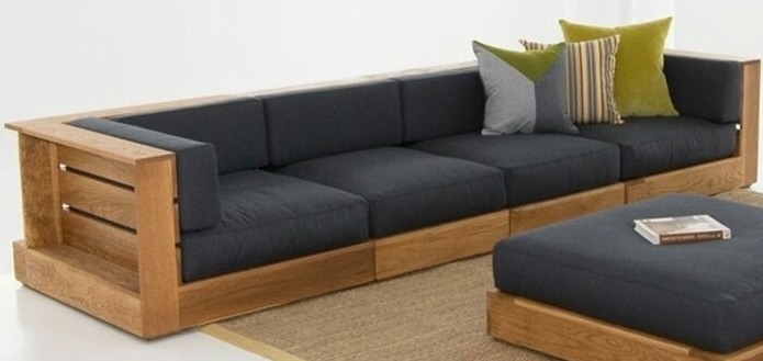 Sofa Couch Polstermöbel Lounge Liege Sitzmöbel Loungesofa Sessel Loungemöbel Loungeliege Bank Ottomane Tagesbett Relaxliege Liegeinsel Gartenliege Sonnenliege Garten  dieses Hochwertige Sofa wird in Handarbeit aus Teak Holz gefertigt und mit Polsterauflag von TARSHOPBALI