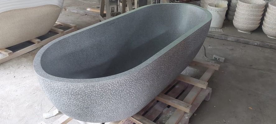 Freistehende Badewanne Terrazzo Stein Resin Bad Wanne Indoorbadewanne Überlaufschutz Pop up Ventil Freistehende Badewanne Terrazzo Stein Resin Bad Wanne Indoorbadewanne Überlaufschutz Pop up Ventil von TARSHOPBALI
