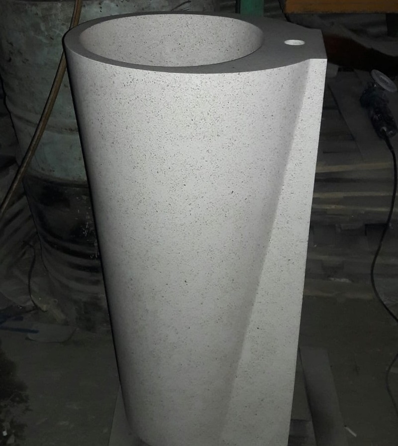 Waschbeckensäule Terrazzo Stein Handwaschbeckensäule Waschbecken Säule Standwaschbecken Waschschale von TARSHOPBALI