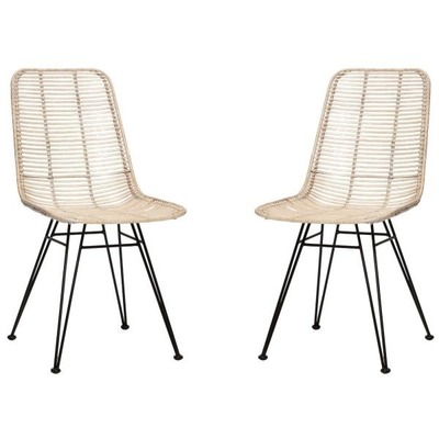 Hübsch Interior Studio-Stuhl aus Rattan 2er-Set, weiss lasiert Hübsch Interior Studio-Stuhl aus Rattan 2er-Set, weiss lasiert von EIKORA