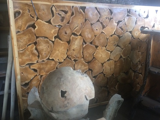 Paravent Spanische Wand Stellwand Raumteiler Sichtschutz Trennwand Teak Holz Scheiben von TARSHOPBALI