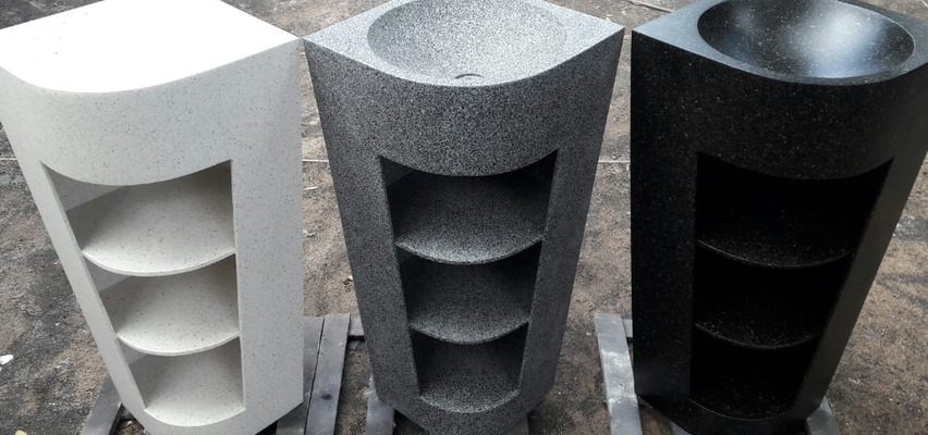 Waschbeckensäule Terrazzo Stein Handwaschbeckensäule Waschbecken Säule Standwaschbecken Waschschale Waschbeckensäule Terrazzo Stein Handwaschbeckensäule Waschbecken Säule Standwaschbecken Waschschale von TARSHOPBALI