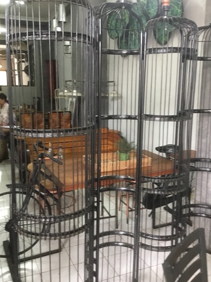 Paravent Spanische Wand Stellwand Raumteiler Sichtschutz Trennwand aus Metall Stäben von TARSHOPBALI