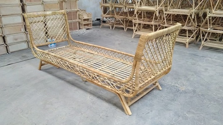 Einzelbett Tagesbett Sofa Couch Betten Rattanbett Natur Rattan Bett Schlafzimmerbett von TARSHOPBALI