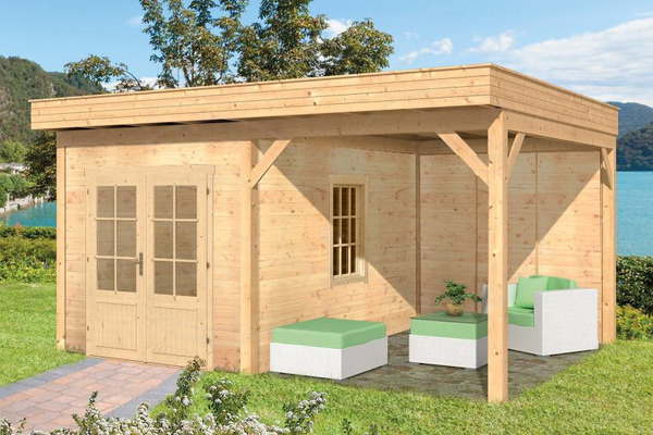 Gartenhaus Oslo Typ 4 mit Überdachung 478x380cm Natur Tuindeco Gartenhaus Oslo Typ 4 mit Überdachung 478x380cm Natur Tuindeco von QS-Gartendeco