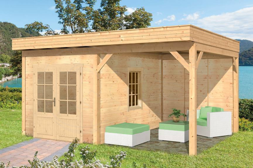 Gartenhaus Oslo Typ 4 mit Überdachung 478x380cm Natur Tuindeco Gartenhaus Oslo Typ 4 mit Überdachung 478x380cm Natur Tuindeco von QS-Gartendeco
