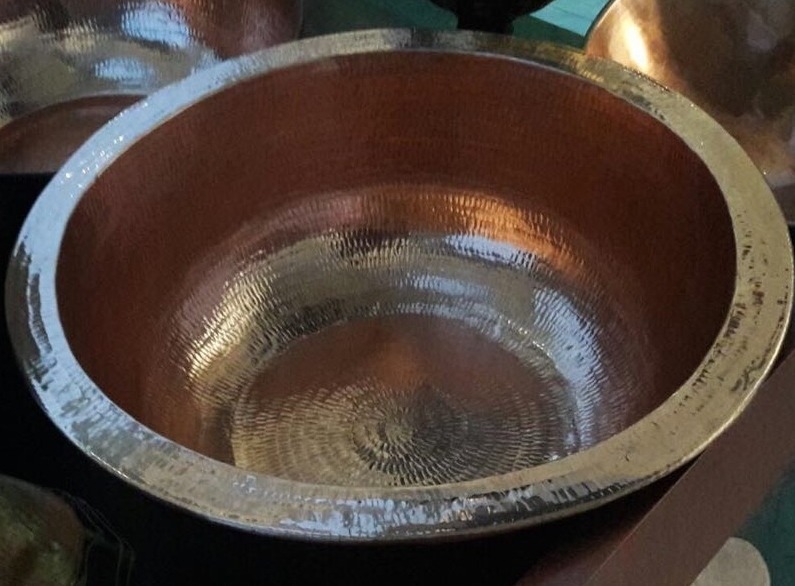 Schale Kupfer Becken Kupferschale Waschbecken Handwaschbecken Aufsatzbecken Waschschale Waschbasin Kupferwaschbecken Kupferbecken Kupferbasin Wasch Schale Becken Kupferwaschbasin Küchenspüle Unterbaubecken Handwaschschale Sanitär Zubehör Bad Küche Luxus von TARSHOPBALI