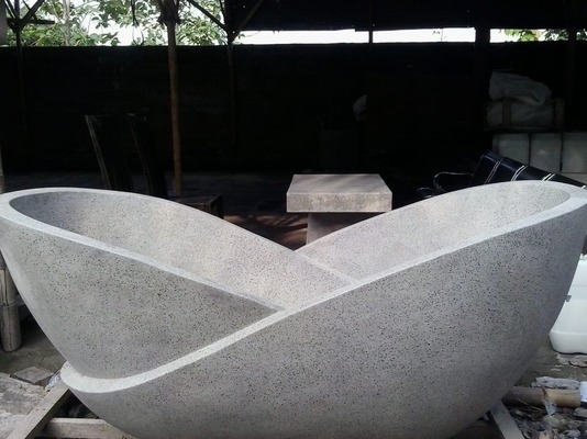 Badewanne Freistehende Bad Wanne Terrazzo Stein Indoorbadewanne Steinwanne Spa Becken von TARSHOPBALI