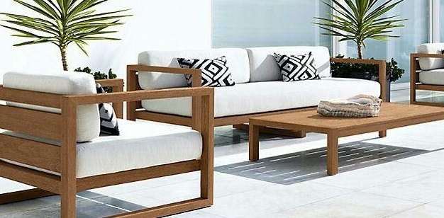 Gartensitzgruppe Teakholz Sofa Outdoor Lounge Couch Outdoorsitzgruppe Loungesofa Gartenmöbel von TARSHOPBALI