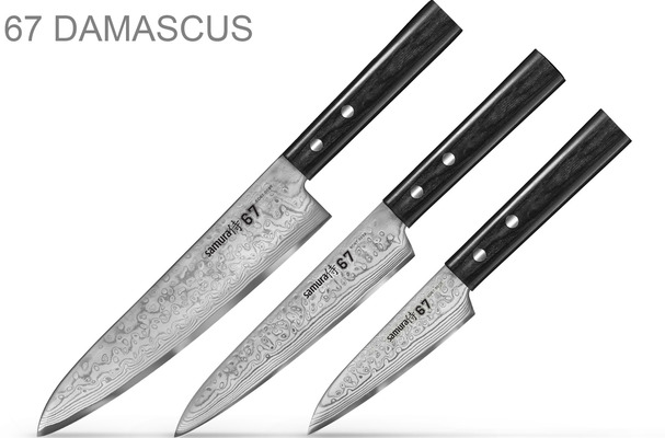 Samura DAMASCUS 67 Set 3-tlg.: Gemüsemesser. Allzweckmesser. Kochmesser. Samura DAMASCUS 67 Set 3-tlg.: Gemüsemesser. Allzweckmesser. Kochmesser. von SAMURA