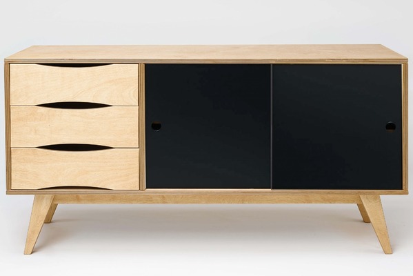 Sideboard DRACO 2 Tür schwarz von HEDISTONE