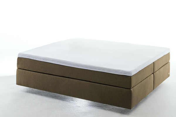 YAK Boxspringbett 200x200 cm Beige ohne Kopfteil von yakbett.de