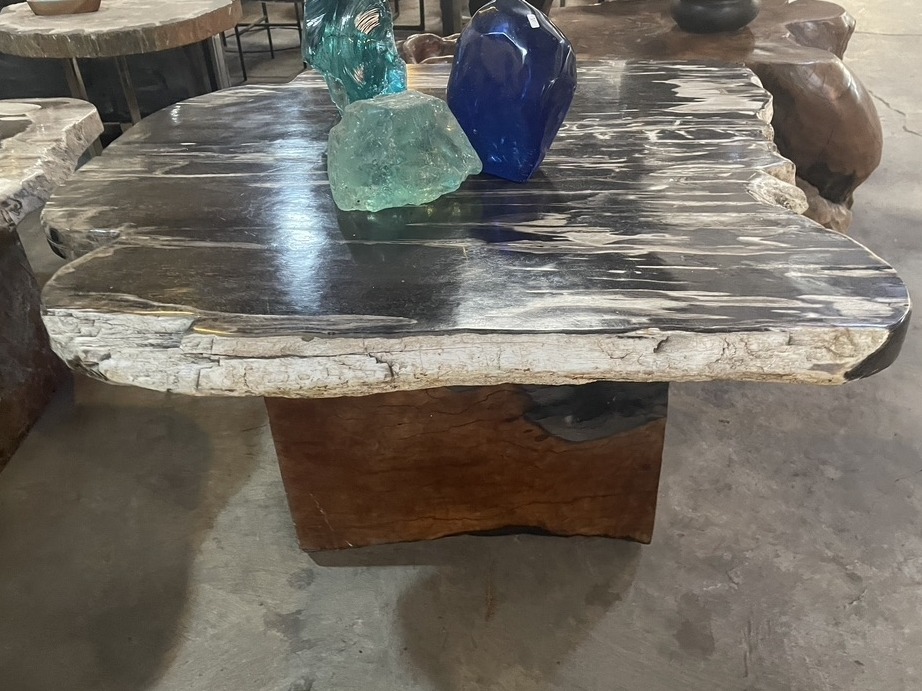 Tisch Fossil Natur Steintisch Couchtisch Versteinertes Holz Kaffeetisch Wohnzimmertisch Esstisch Tisch Fossil Natur Steintisch Couchtisch Versteinertes Holz Kaffeetisch Wohnzimmertisch Esstisch von TARSHOPBALI