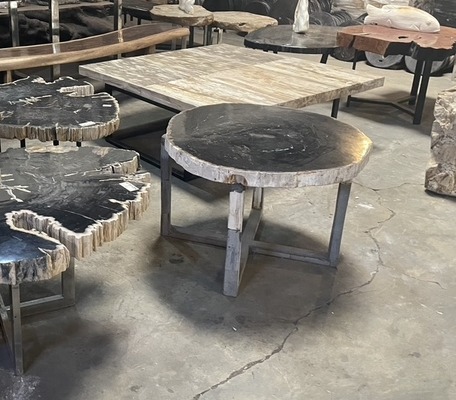 Tisch Fossil Natur Steintisch Couchtisch Versteinertes Holz Kaffeetisch Beistelltisch Petrified wood von TARSHOPBALI