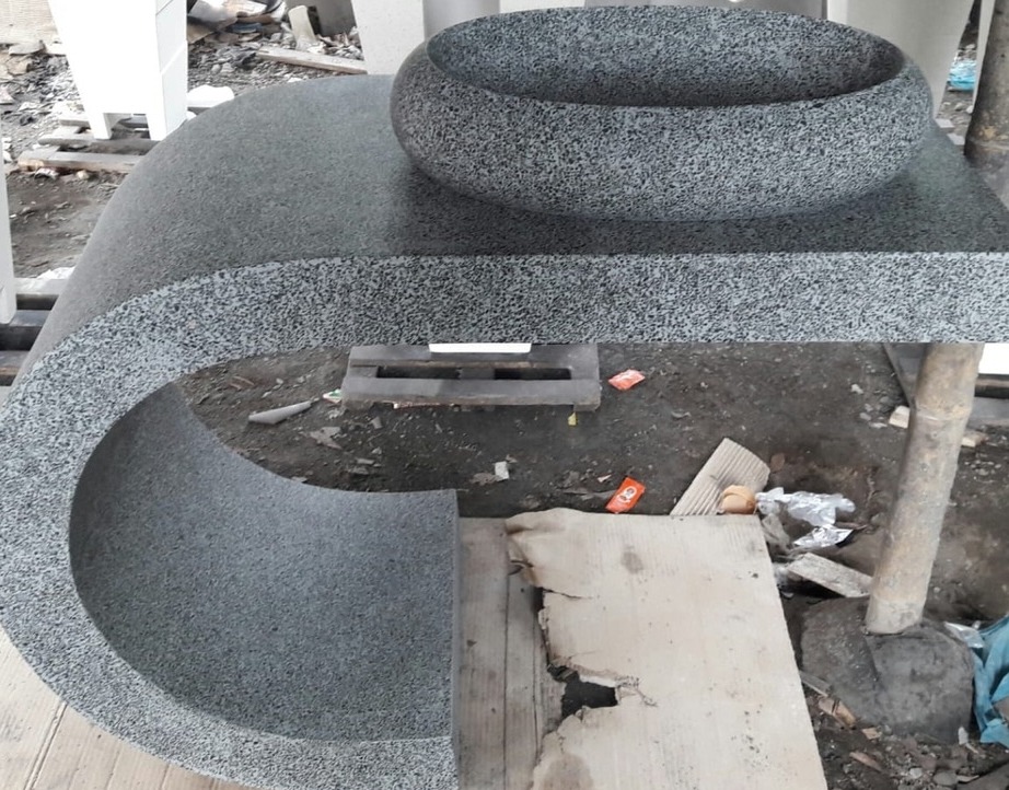 Waschbeckensäule Terrazzo Stein Handwaschbeckensäule Waschbecken Säule Standwaschbecken Waschschale von TARSHOPBALI