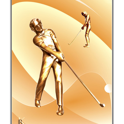 Kunstdruck auf Leinwand "2 Golfspieler" von Kunstwerk