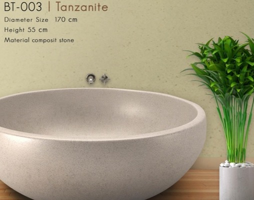 Badewanne Freistehend Wanne Spa Terrazzo Stein Resin Pool Steinwanne Becken Badetopf Badewannen Gartenpool Aussenwanne Sanitär Oval Diese Wanne wird von Hand aus Terrazzo Stein mit Resin gefertigt Sonderzubehör;  Überlaufschutz mit Pop Up Ventil Aufpreis von TARSHOPBALI