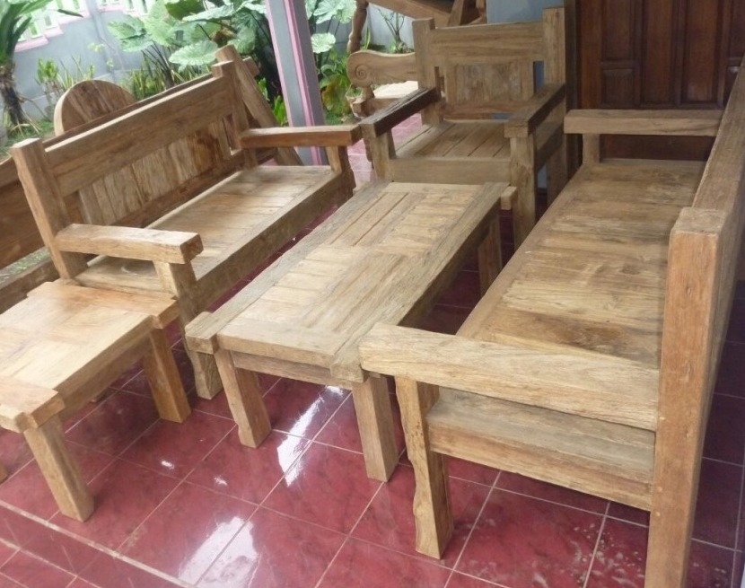 Set Gartenmöbel Outdoor Möbel Sitzgruppe Gartenbank Outdoorsitzgruppe Teak Holz Bank Tisch Sessel von TARSHOPBALI