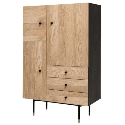 Highboard im nordischen Design Eiche/Schwarz Highboard im nordischen Design Eiche/Schwarz von EIKORA