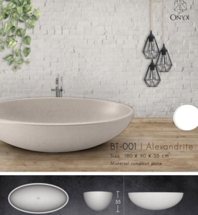 Badewanne Freistehend Wanne Spa Terrazzo Stein Pool Steinwanne Becken Badetopf Badewannen Gartenpool Aussenwanne Sanitär Oval Diese Wanne wird von Hand aus Terrazzo Stein gefertigt Sonderzubehör; Überlaufschutz, Pop Up Preis 150,- Whirlpool auf Anfrage von TARSHOPBALI