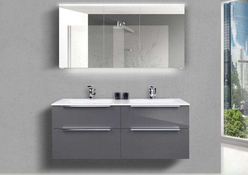 Doppelwaschtisch Evermite 140 cm Badmöbel NIZZA, Spiegelschrank Led Doppelwaschtisch Evermite 140 cm Badmöbel NIZZA, Spiegelschrank Led von MADELIVING.de