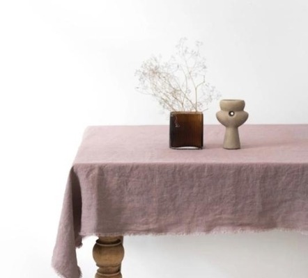 Leinentischdecke dunkles Rosa 140 x 250 cm stonewashed Leinentischdecke dunkles Rosa 140 x 250 cm stonewashed von Smuk