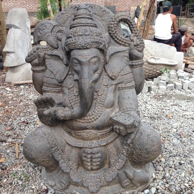 Skulptur Ganesha Steinskulptur Elefantengott Stein Statue Feng Shui Design Garten Dekoration Aus Lava Sand und Zement in Bali Handgefertigt Sculpture Ganesha Stonesculptur elephant god stone statue Feng Shui Design garden decoration Made of lava sand von TARSHOPBALI