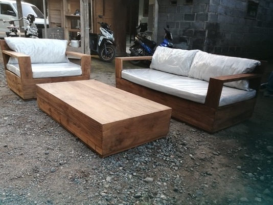 Sessel Outdoorsessel Sitzmöbel Outdoor Stuhl Loungesessel Teakholz Polstersessel Lounge Gartensessel von TARSHOPBALI