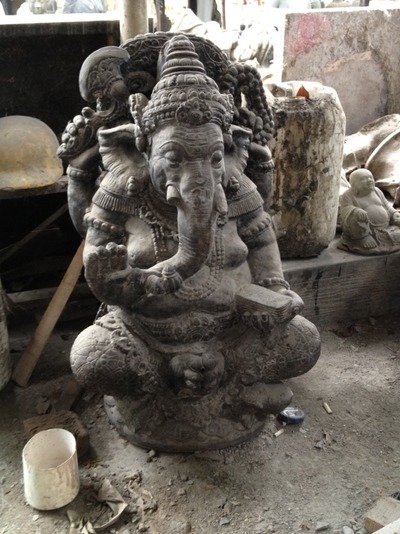 Skulptur Ganesha Buddha Figur Steinskulptur Elefantengott Stein Buda Ganescha Statue Feng Shui Hindu von TARSHOPBALI