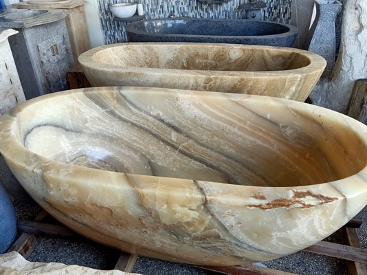 Badewanne Freistehende Bad Wanne Onyx Marmor Stein Becken Steinbadewanne Outdoor Natursteinwanne Badewanne Freistehende Bad Wanne Onyx Marmor Stein Becken Steinbadewanne Outdoor Natursteinwanne von TARSHOPBALI