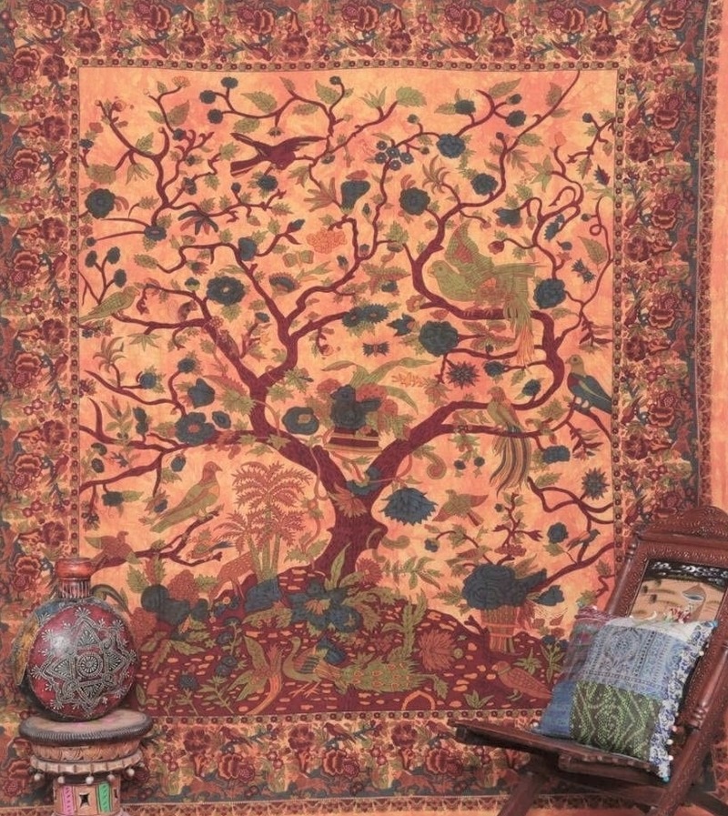 Lebensbaum Rot Mandala Queen Wandbehang Lebensbaum Rot Mandala Queen Wandbehang von Srijan