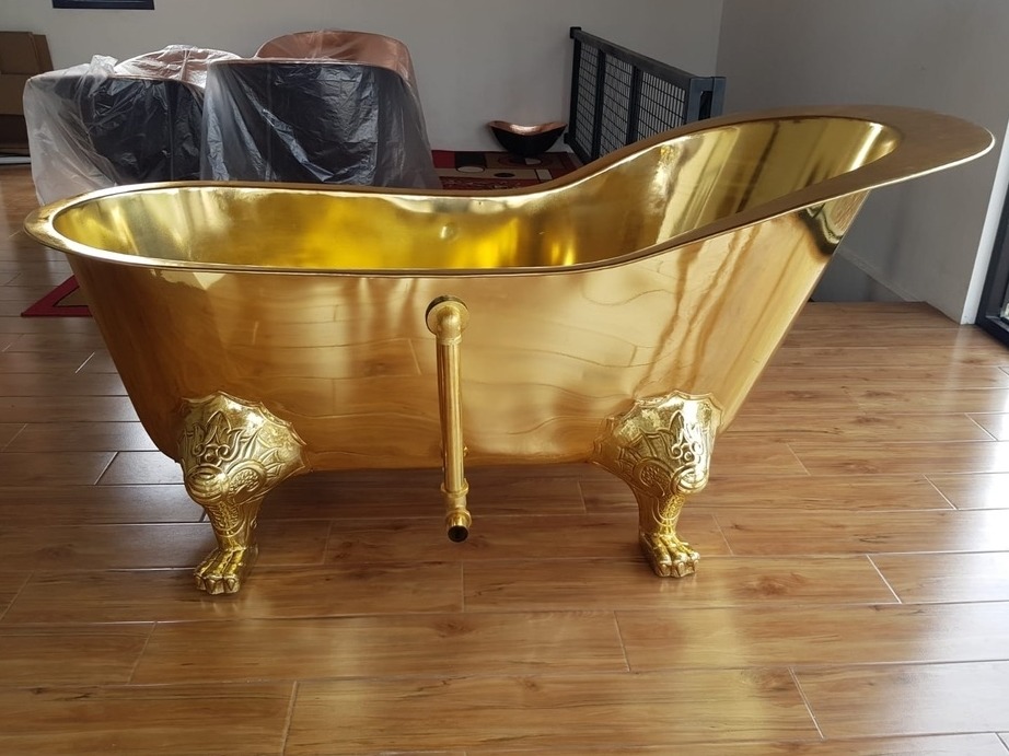 Badewanne Freistehende Messing Wanne mit Überlaufschutz Spa Becken Messingbadewanne Badewanne Freistehende Messing Wanne mit Überlaufschutz Spa Becken Messingbadewanne von TARSHOPBALI