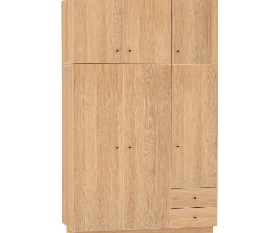 Extra hoher Kleiderschrank INU 3 Türen EICHE mit Griffen Extra hoher Kleiderschrank INU 3 Türen EICHE mit Griffen von HEDISTONE