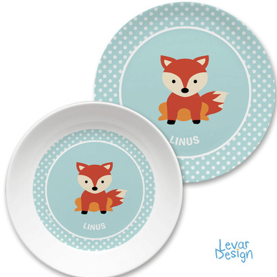 Kindergeschirr Set | Fuchs| Buchstabe personalisierbar Kindergeschirr Set | Fuchs| Buchstabe personalisierbar
