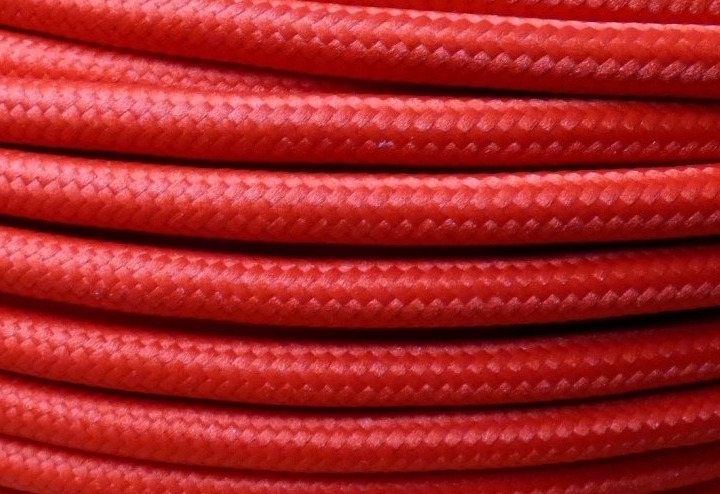 Textil ummanteltes Kabel rot 3x0,75qmm von Lichtidee-de