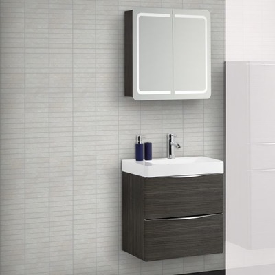 Scanbad Samba Badmöbelset 60 cm mit 2 Schubladen und Lichspiegelschrank - Hacienda Brown Scanbad Samba Badmöbelset 60 cm mit 2 Schubladen und Lichspiegelschrank - Hacienda Brown von EIKORA