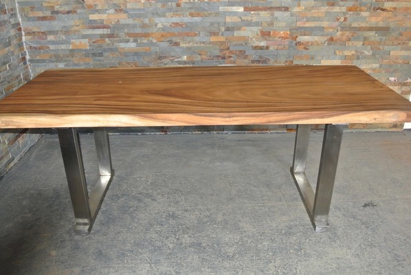 Esstisch Küchentisch Holztisch Suar Holz Wohnzimmertisch Gartentisch Soarholztisch Beistelltisch Kaffeetisch Suarholztische Soartisch Suarholz wird aus Massivem Suar Holz und Edelstahl von Hand gefertigt Dining table Kitchen table Wooden table Suar Wood von TARSHOPBALI