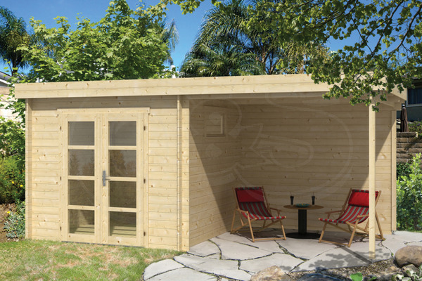 Gartenhaus Brenda mit Terrasse Holz 275+250x275cm Tuindeco Gartenhaus Brenda mit Terrasse Holz 275+250x275cm Tuindeco von QS-Gartendeco