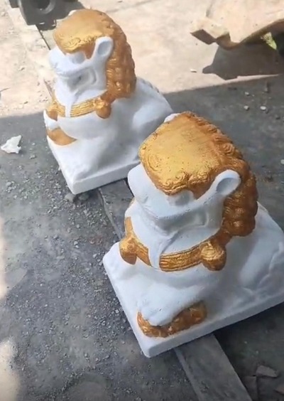 SET Skulptur Löwe Steinskulptur Tempel Wächter Stein Statue Hauswächter Feng Shui Torwächter von TARSHOPBALI