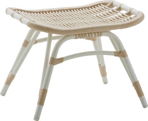 Sika Design Monet Foot Stool Hocker aus Alu-Rattan für In- und Outdoor, weiß / natur Sika Design Monet Foot Stool Hocker aus Alu-Rattan für In- und Outdoor, weiß / natur von EIKORA