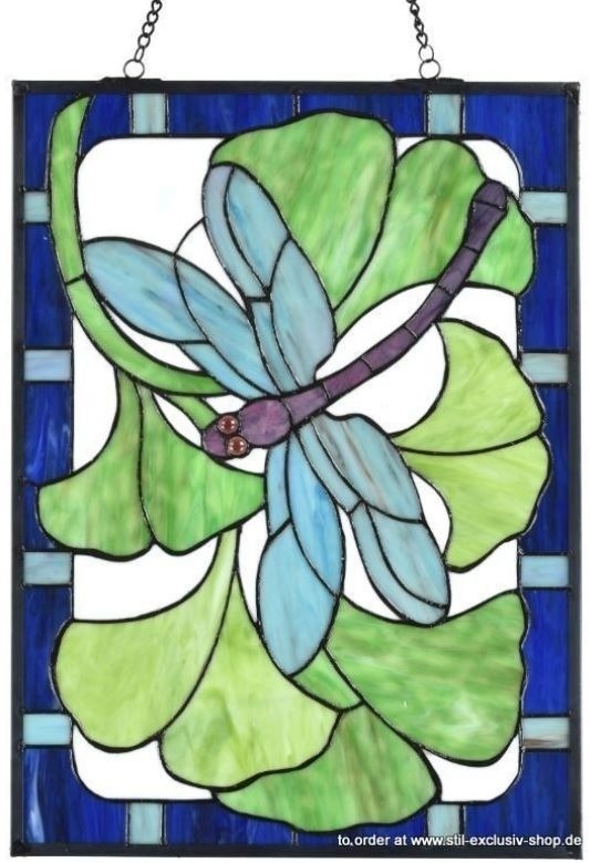 Modernes TIFFANY-Fensterbild LIBELLE SUCHT GINGKO-BLÄTTER. Modernes TIFFANY-Fensterbild LIBELLE SUCHT GINGKO-BLÄTTER. von STIL-EXCLUSIV