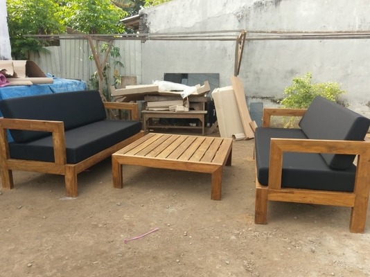 Gartensitzgruppe Teakholz Sofa Outdoor Lounge Couch Outdoorsitzgruppe Loungesofa Gartenmöbel von TARSHOPBALI