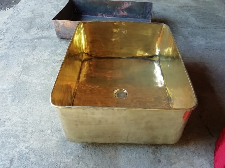 Waschbecken Messing Becken Handwaschbecken Aufsatz.-Unterbaubecken Waschschale Messingwaschbecken von TARSHOPBALI