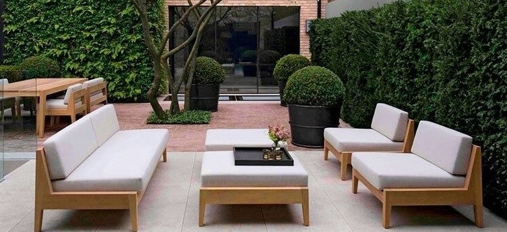 Gartensitzgruppe Sofa Outdoor Lounge Teakholz Outdoorsitzgruppe Loungesofa Gartenmöbel Sitzgruppe von TARSHOPBALI