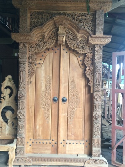 Tor Pforte Tür Portal Antik Holz Doppelflügel Bauelement Türen Holztüre Haustür Paravent Raumteiler von TARSHOPBALI